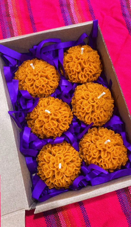 Velas Aromáticas Cempasúchil (6 piezas)